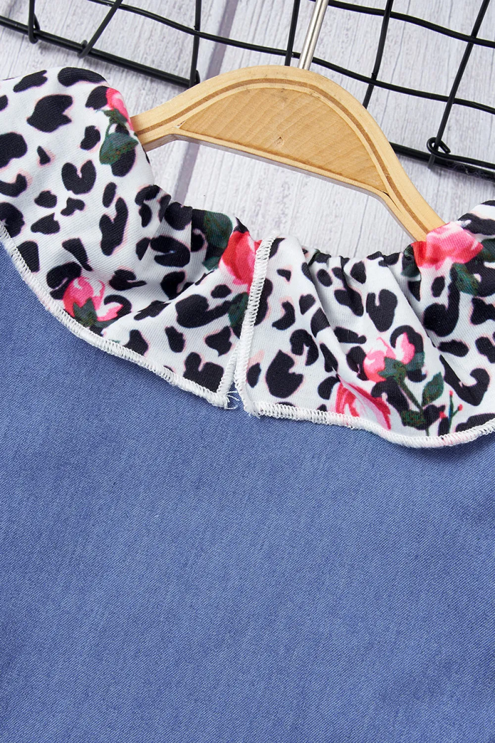 Girls Denim Top and Floral Dress Set