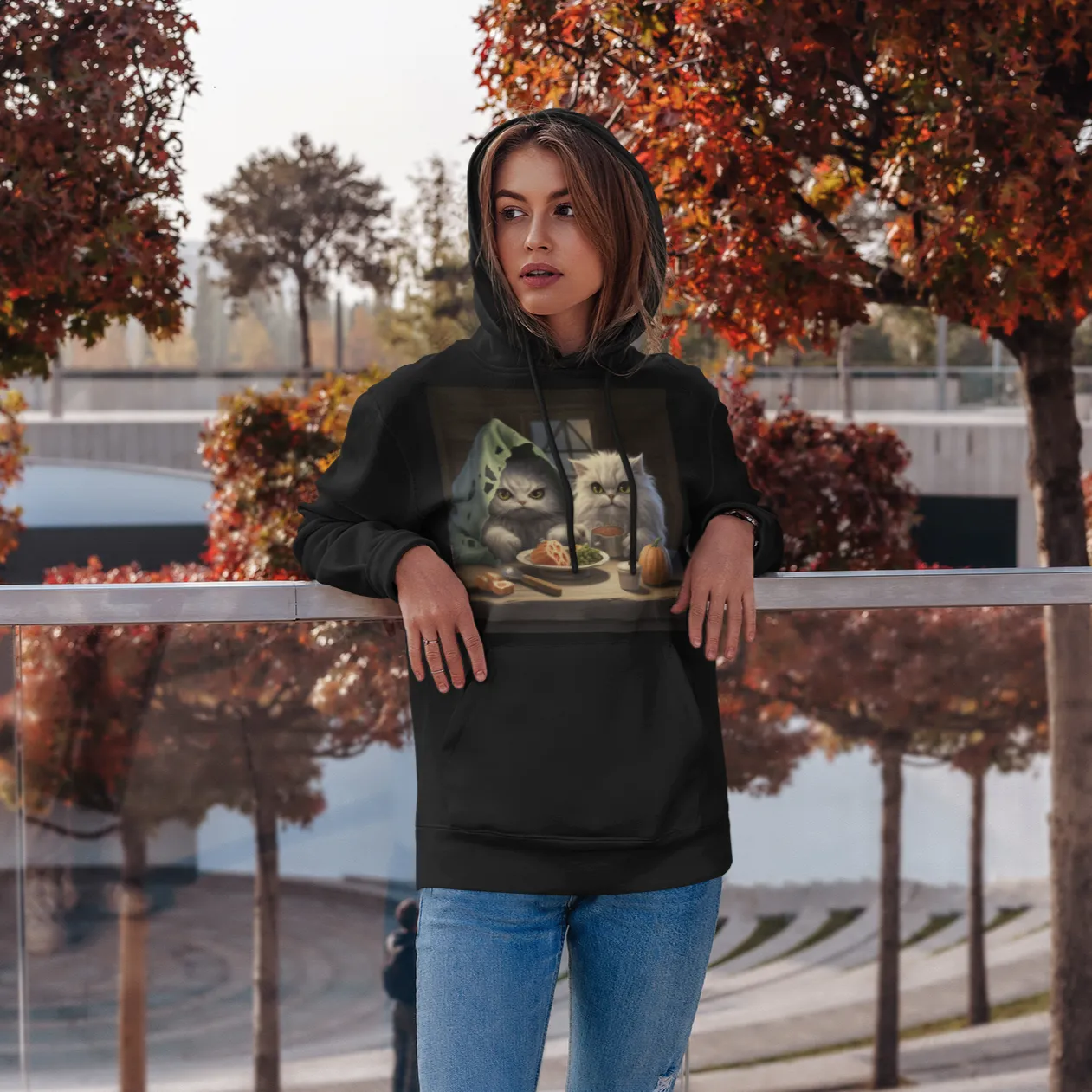 Halloween Cats Hoodie, Retro Vintage Hoodie, Cute Hoodie, Halloween Hoodie, Womens' Hoodie, Spooky Hoodie, Halloween Hoodie, Cat Hoodie