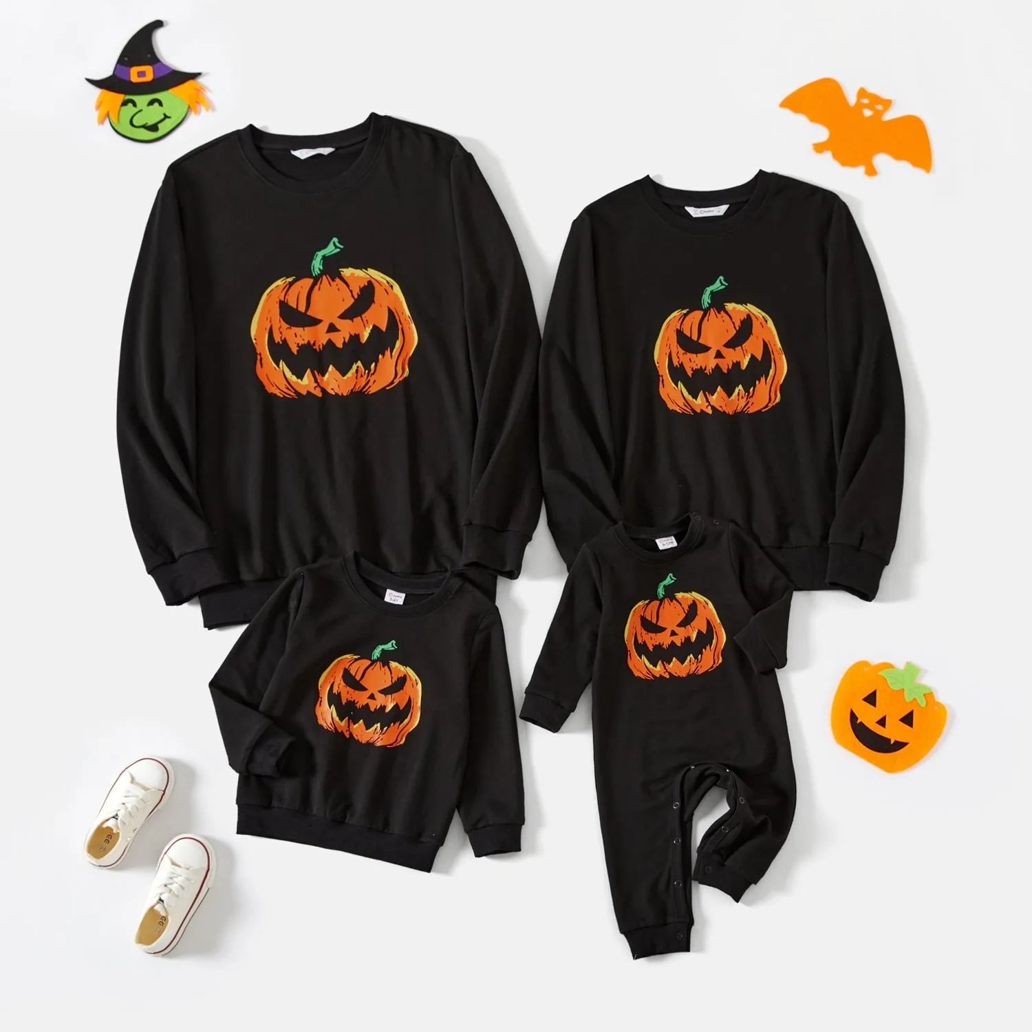Halloween Family Matching Pumpkin Print Tops