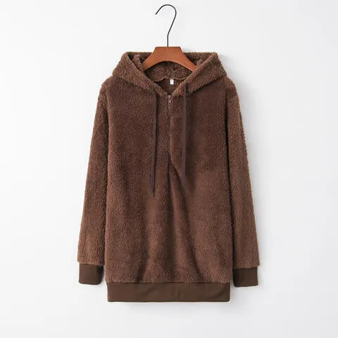 In The Clouds Quarter-Zip Teddy Hoodie