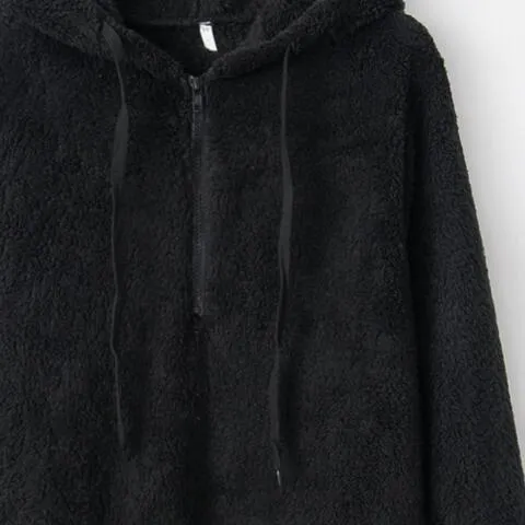 In The Clouds Quarter-Zip Teddy Hoodie