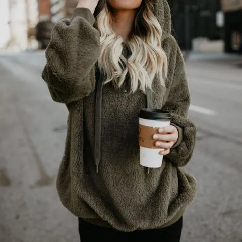 In The Clouds Quarter-Zip Teddy Hoodie