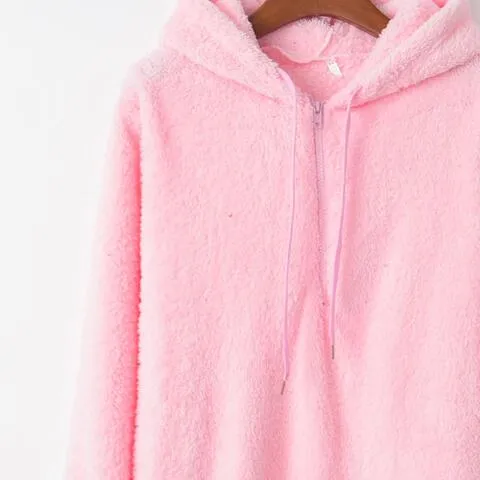 In The Clouds Quarter-Zip Teddy Hoodie