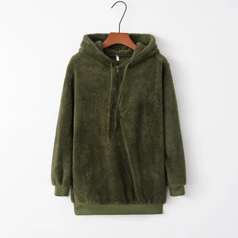 In The Clouds Quarter-Zip Teddy Hoodie