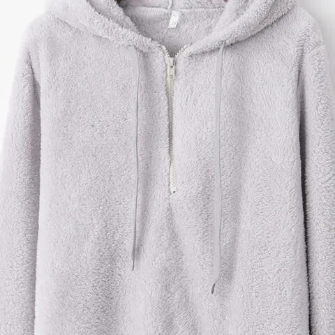 In The Clouds Quarter-Zip Teddy Hoodie