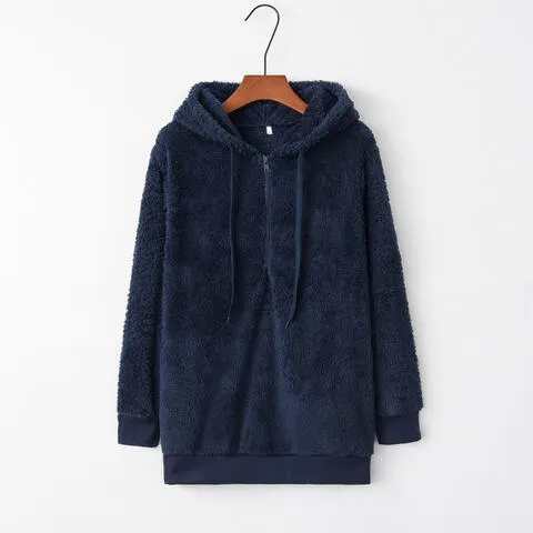 In The Clouds Quarter-Zip Teddy Hoodie