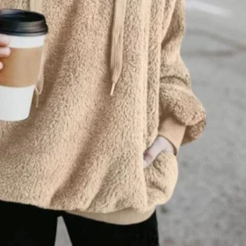 In The Clouds Quarter-Zip Teddy Hoodie