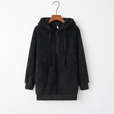 In The Clouds Quarter-Zip Teddy Hoodie