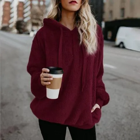 In The Clouds Quarter-Zip Teddy Hoodie