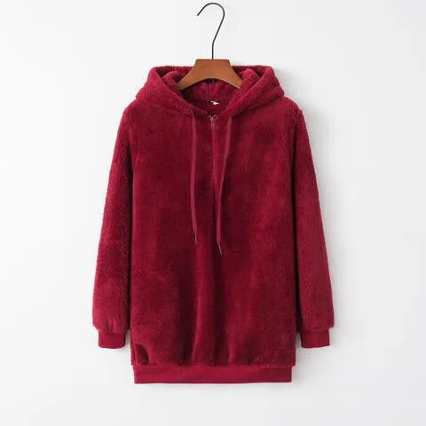 In The Clouds Quarter-Zip Teddy Hoodie