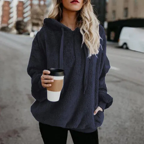 In The Clouds Quarter-Zip Teddy Hoodie