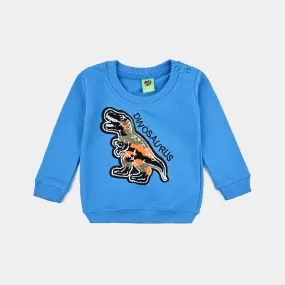 Infant Boys Cotton Terry Sweatshirt Dinosaur-Blue