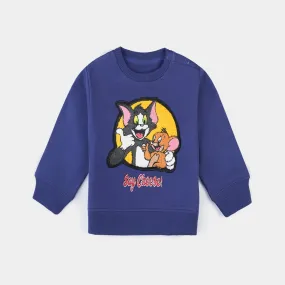 Infant Boys Cotton Terry Sweatshirt-Navy Blue