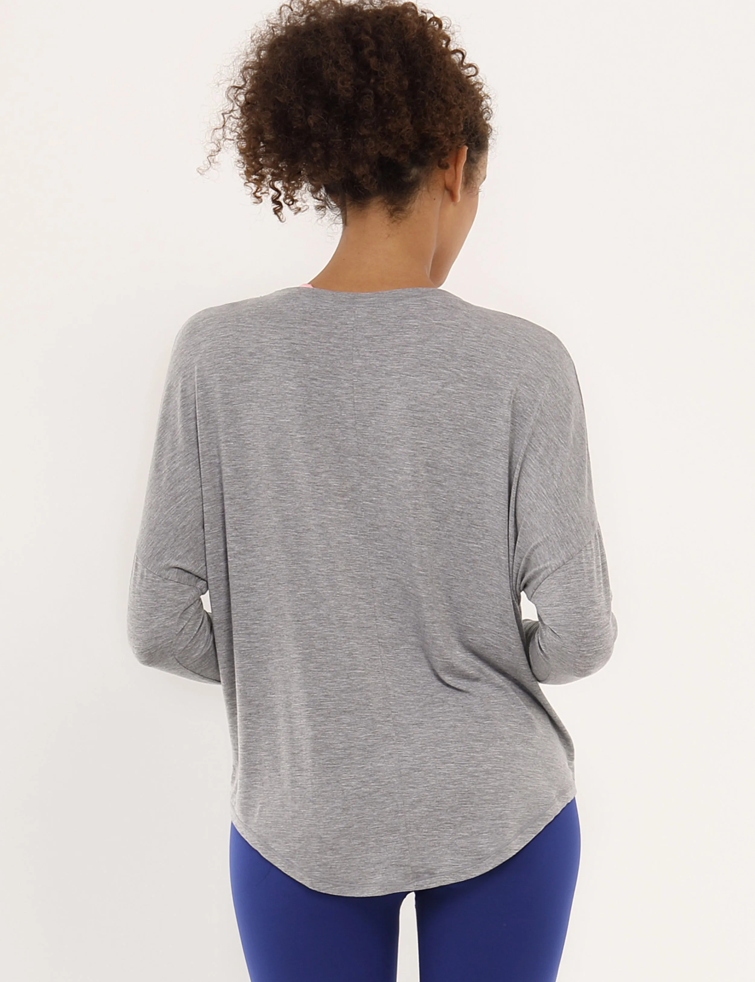 Jogging Batwing Tunic Tops heathergray_Jogging