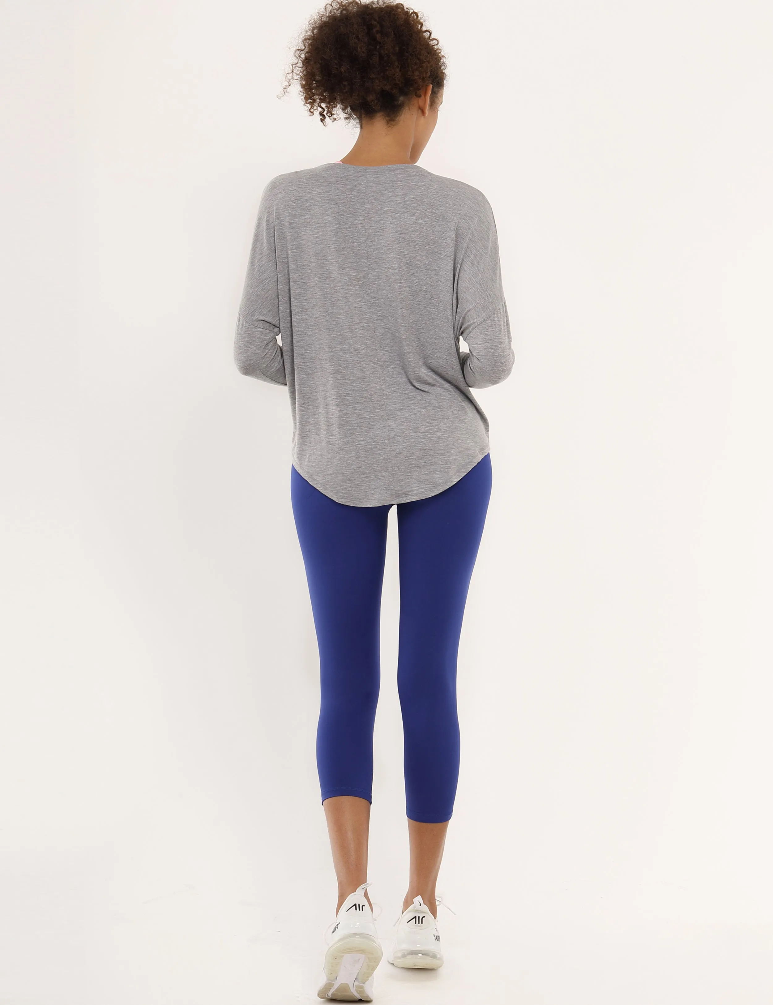 Jogging Batwing Tunic Tops heathergray_Jogging