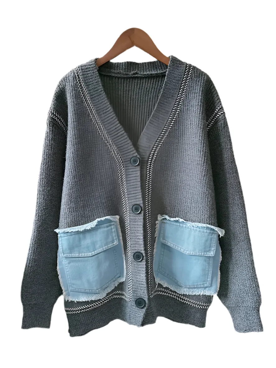 Karly Denim Pockets Cardigan