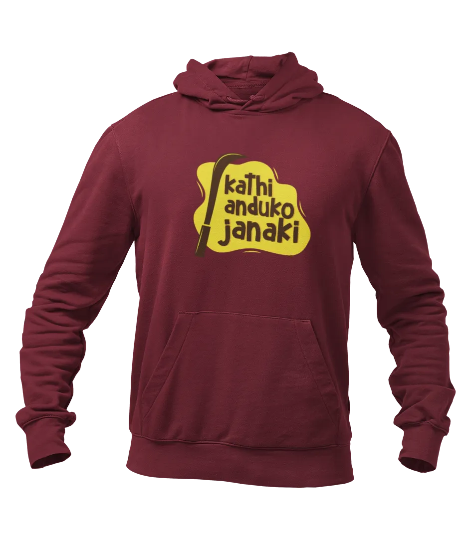 Kathi Anduko Janaki Unisex Hoodie Maroon