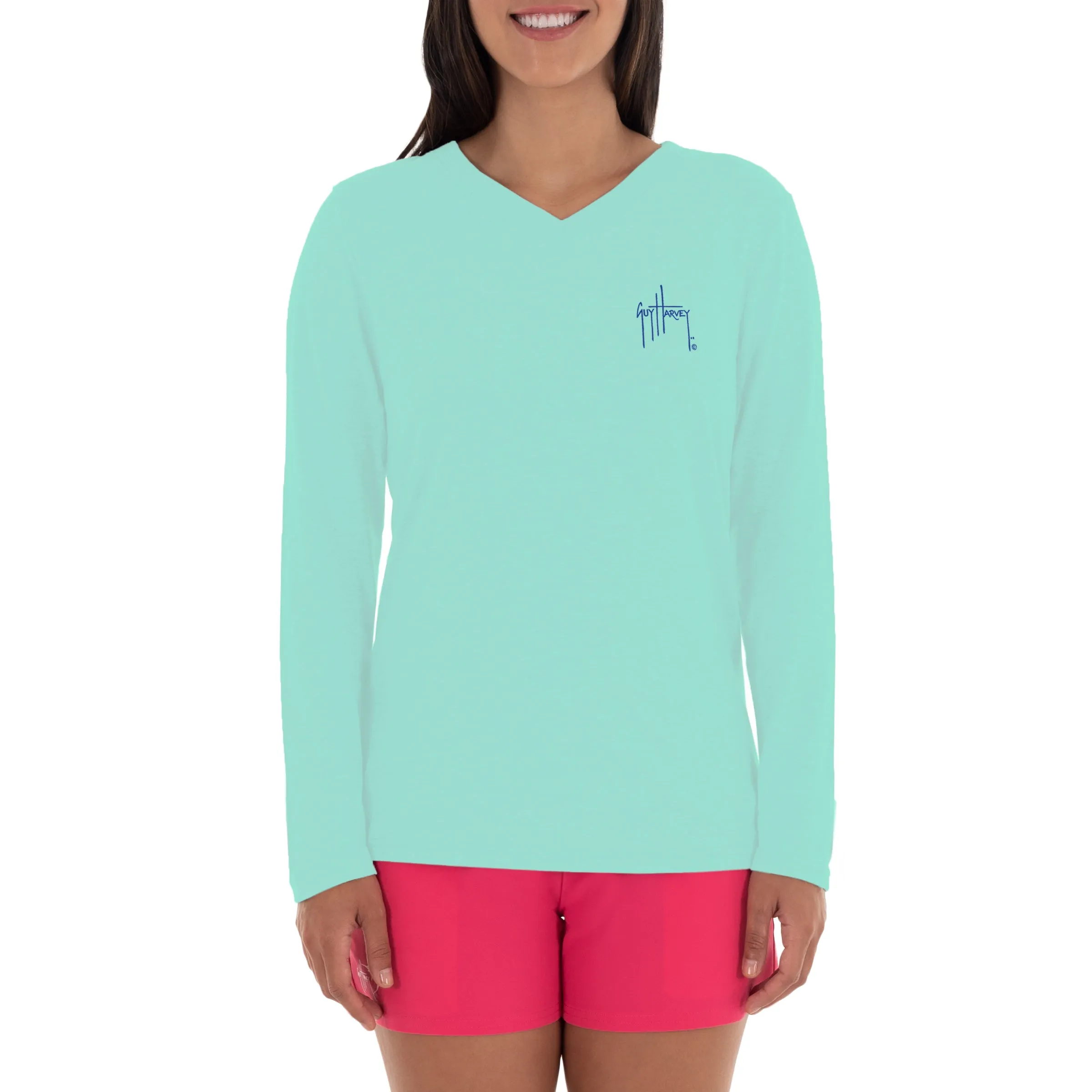 Ladies Reef And Friends Long Sleeve Green T-Shirt