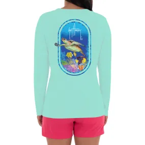 Ladies Reef And Friends Long Sleeve Green T-Shirt