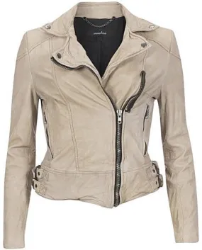 Leather Jacket Ivory White