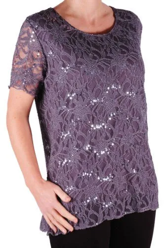 Marla Short Sleeve Lace Plus Size Tops