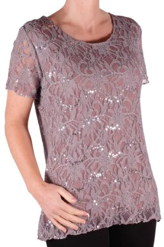 Marla Short Sleeve Lace Plus Size Tops