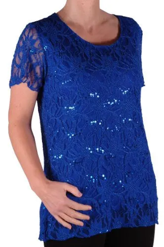Marla Short Sleeve Lace Plus Size Tops