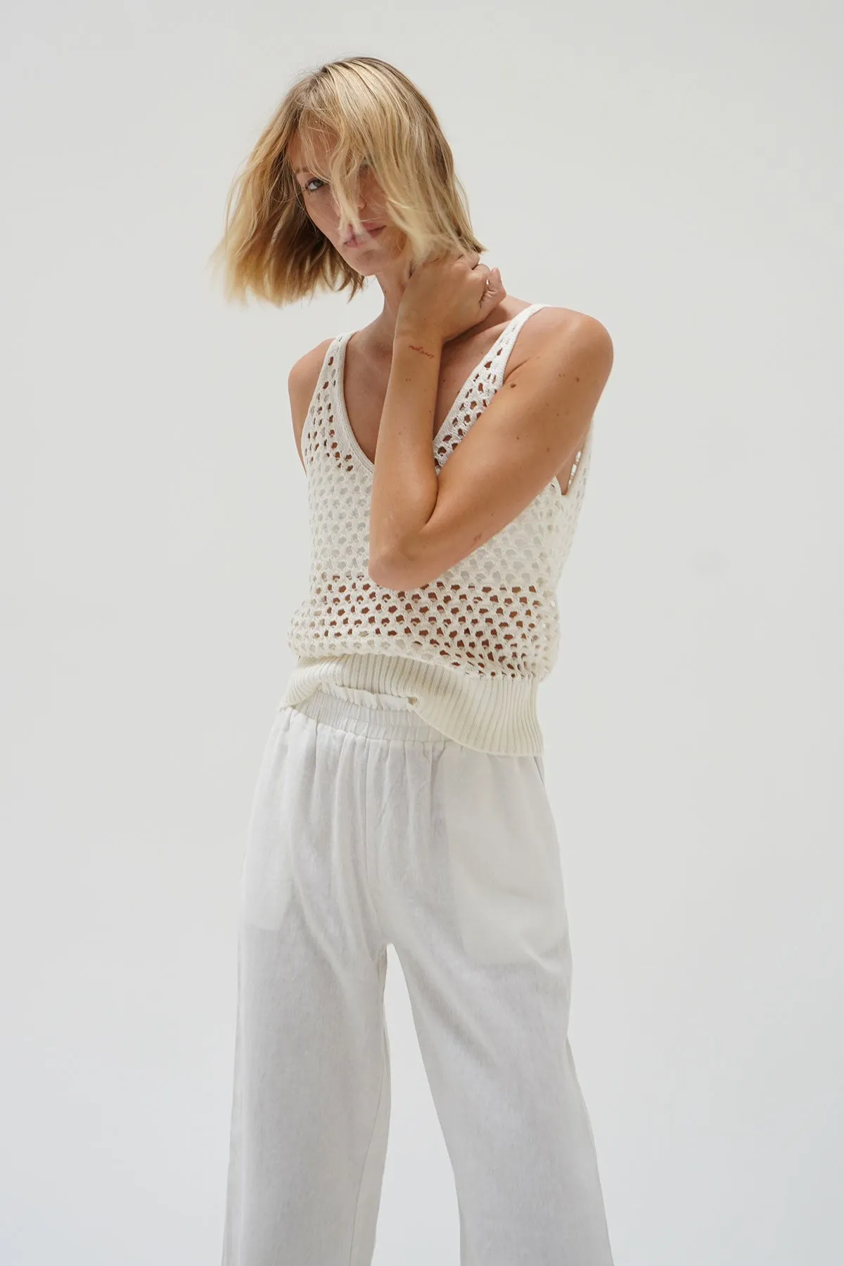Mavi Open Knit Tank - Ivory