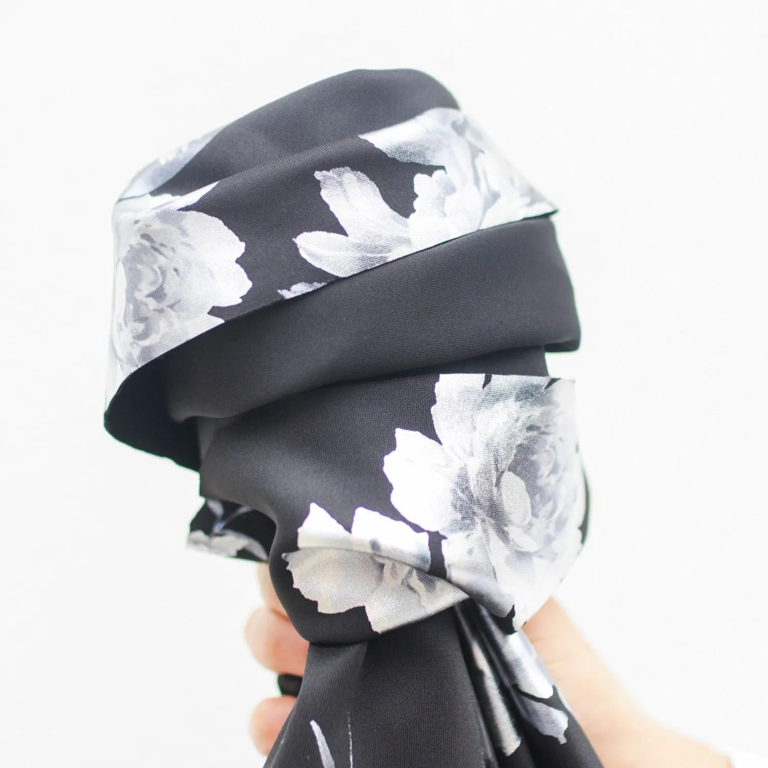 Mikado - Black/Silver Foiled Flower Ponte Knit - Remnant