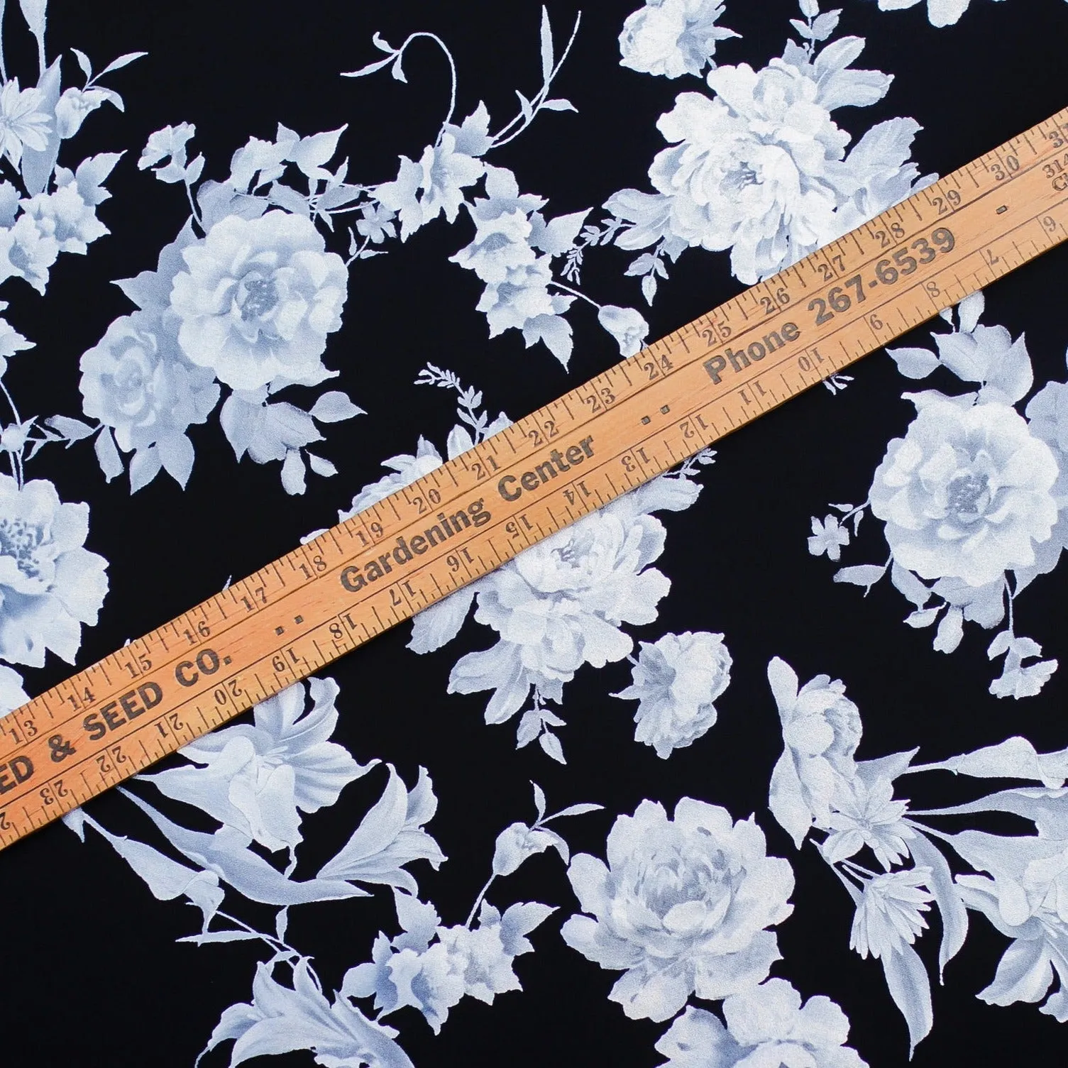 Mikado - Black/Silver Foiled Flower Ponte Knit - Remnant