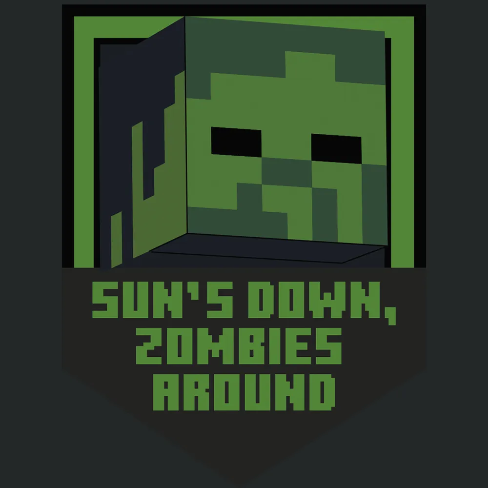 Minecraft Sun's Down, Zombies Around Kids Hoodie