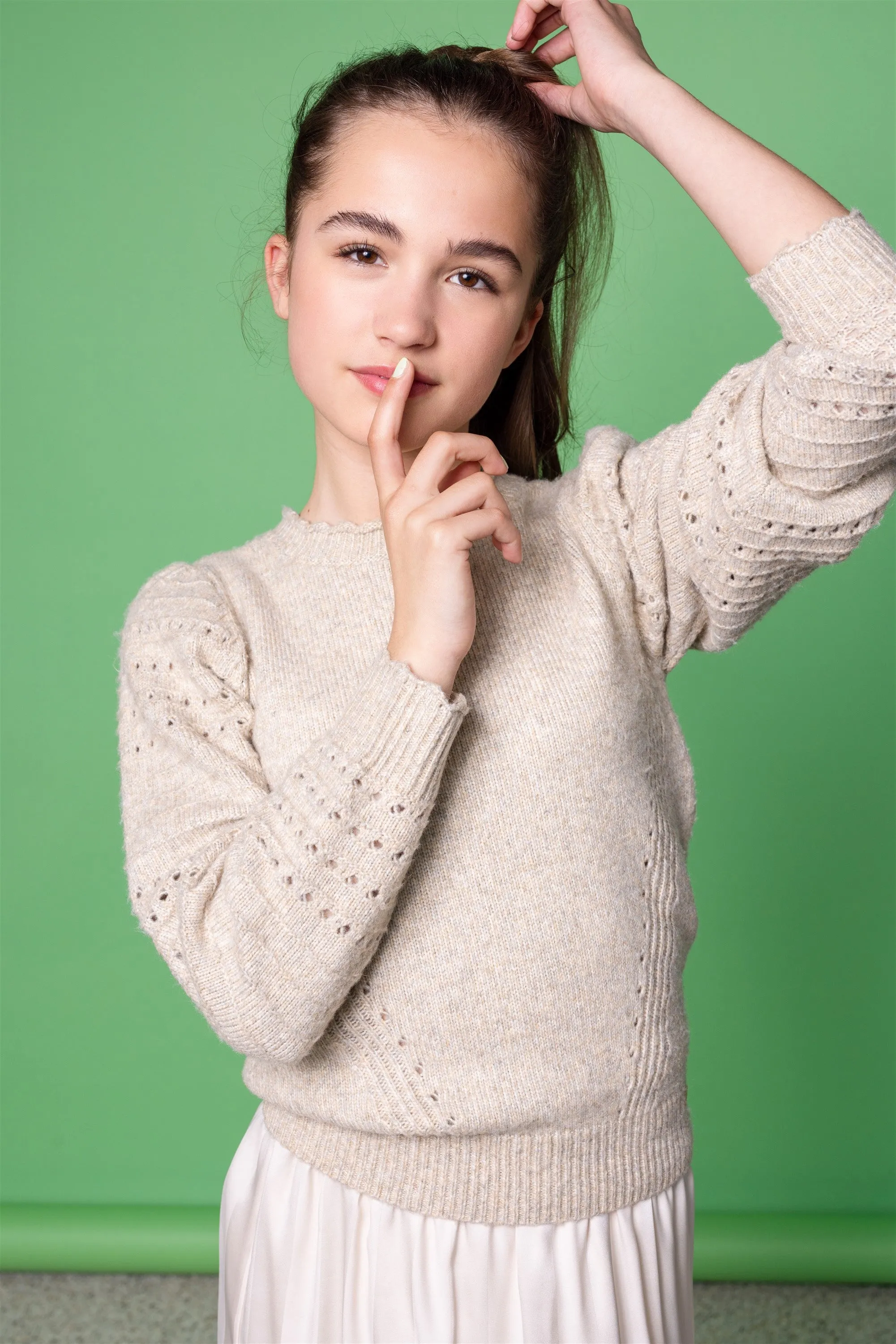 NoBell Kamile Girls Knitted Soft Sweater