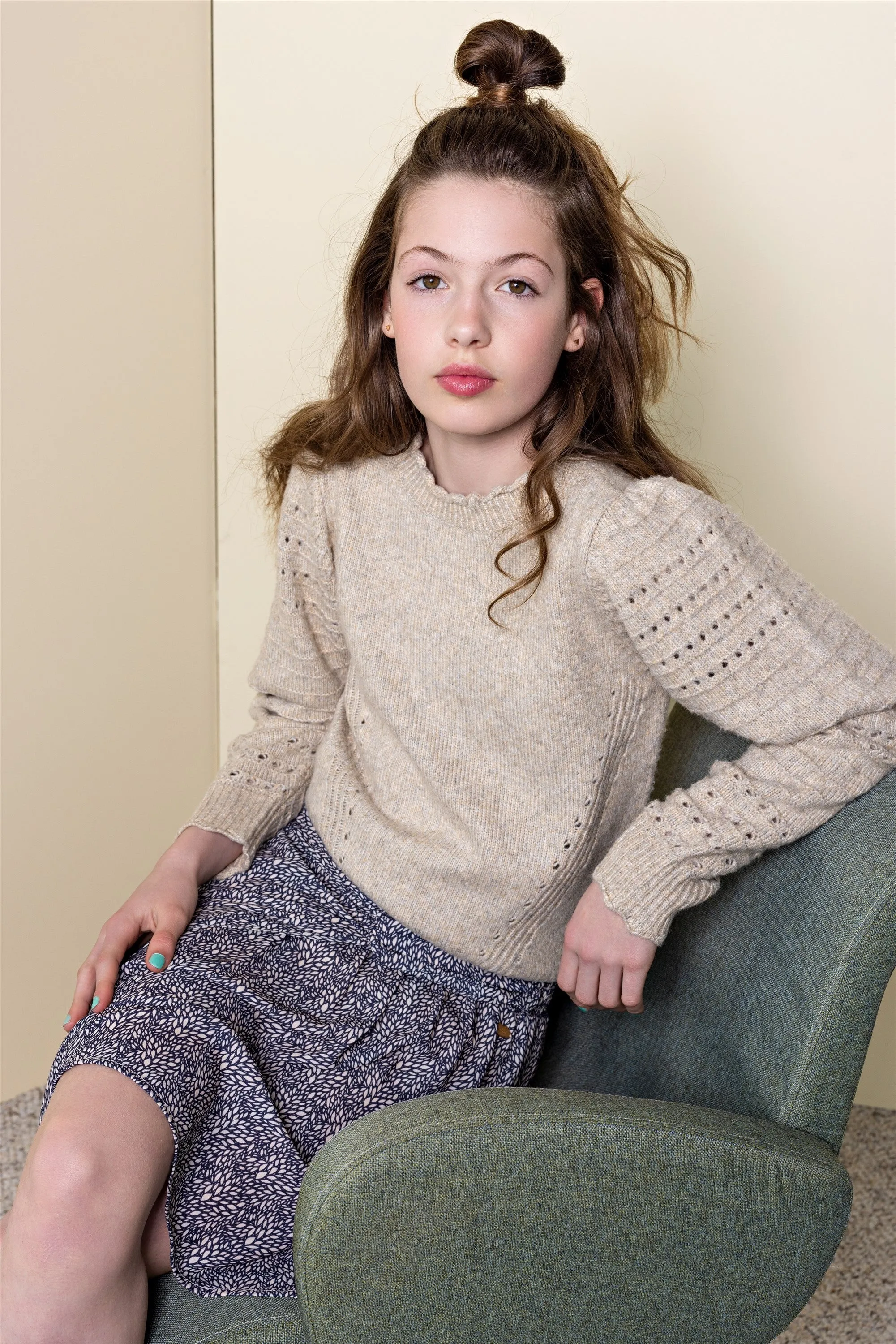 NoBell Kamile Girls Knitted Soft Sweater
