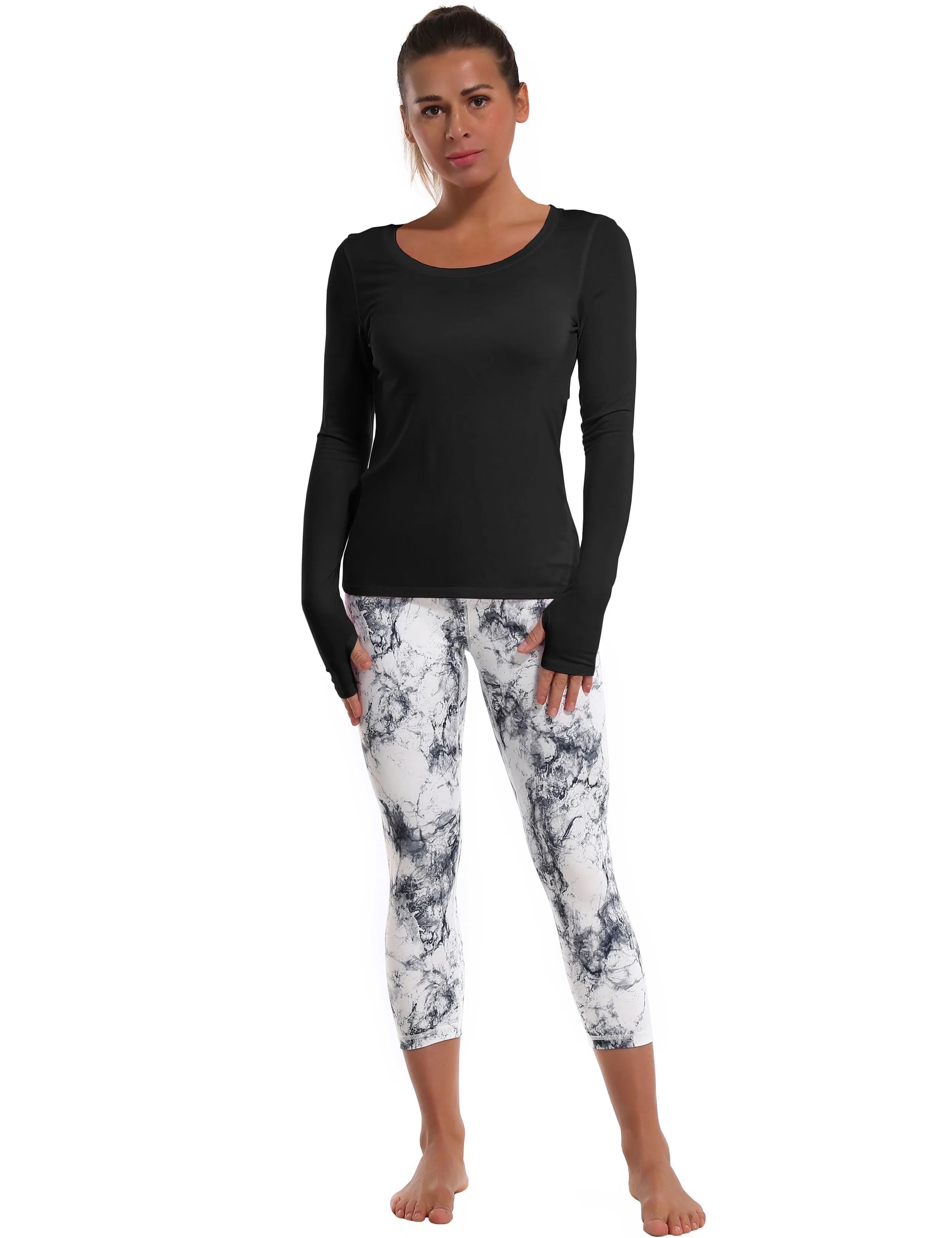 Open Back Long Sleeve Tops black_Golf