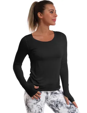 Open Back Long Sleeve Tops black_Golf