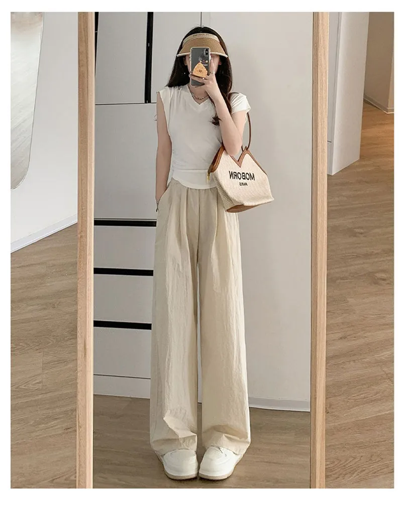 Patty Streetwear Wrinkle Women Wide Leg Pants