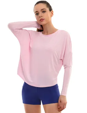 Pilates Batwing Tunic Tops lightpink_Pilates
