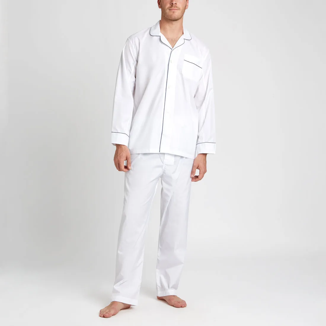 Plain Poplin Pyjamas in White