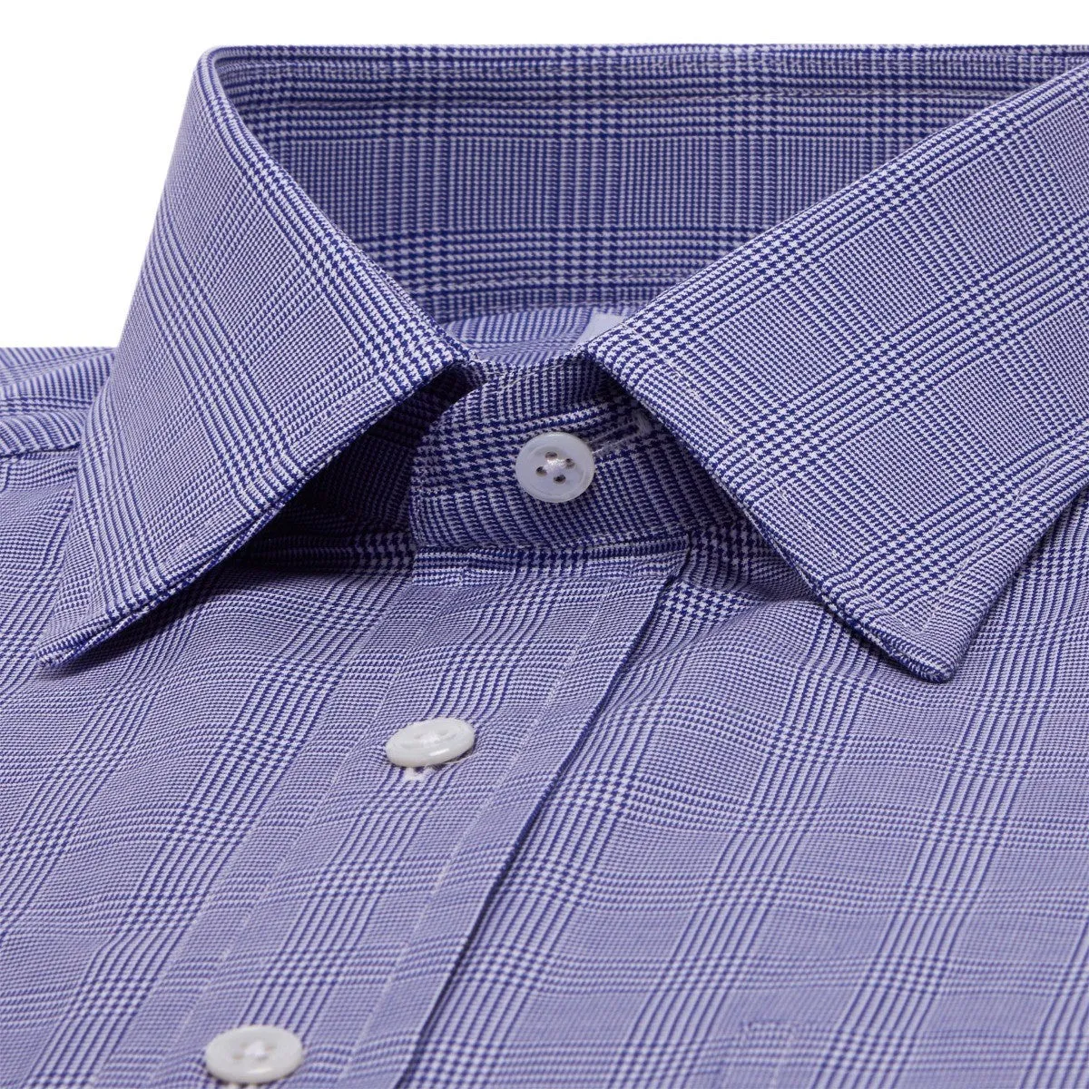Prince of Wales Fine Twill Shirt in Royal Blue