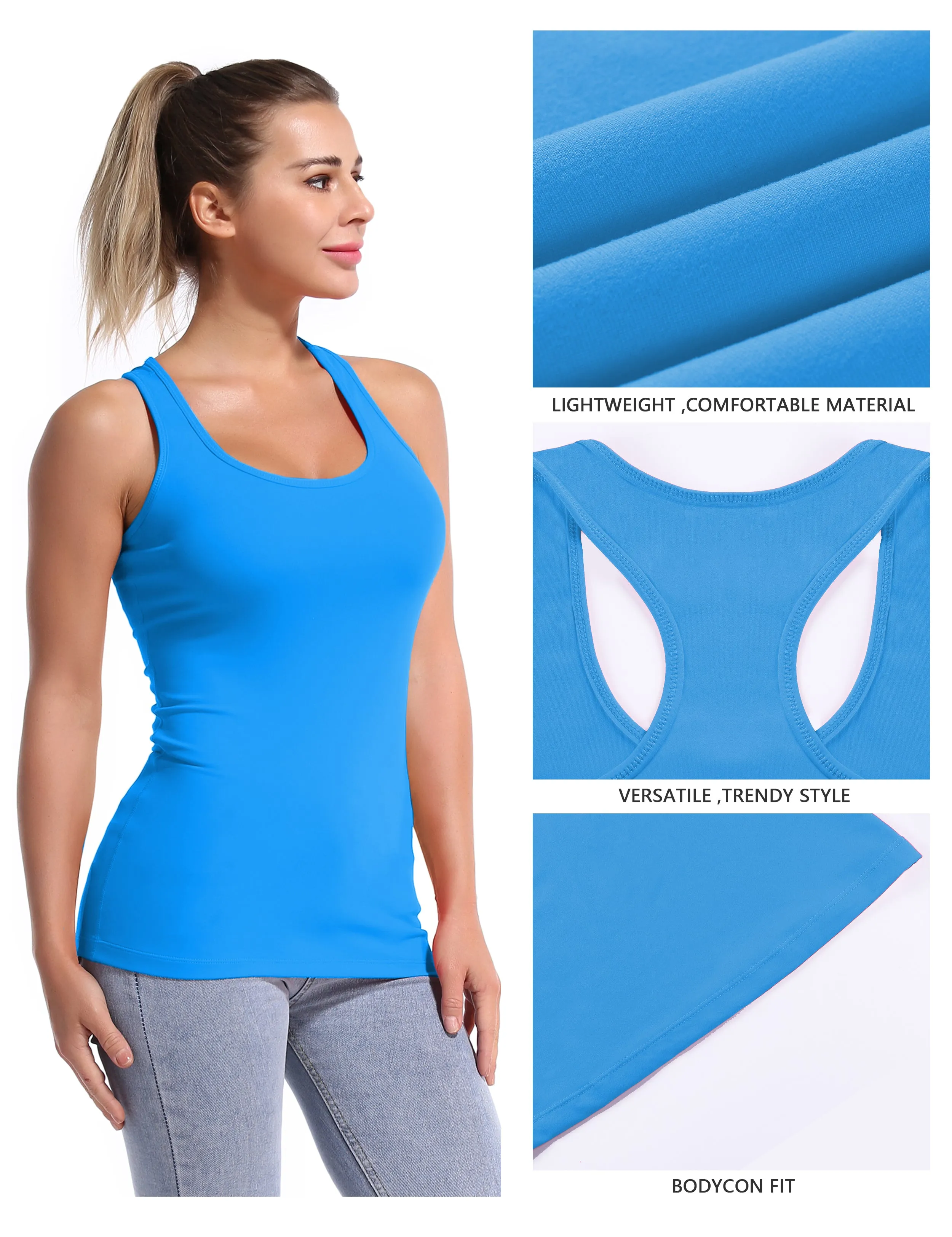 Racerback Athletic Tank Tops electricblue_Tall Size