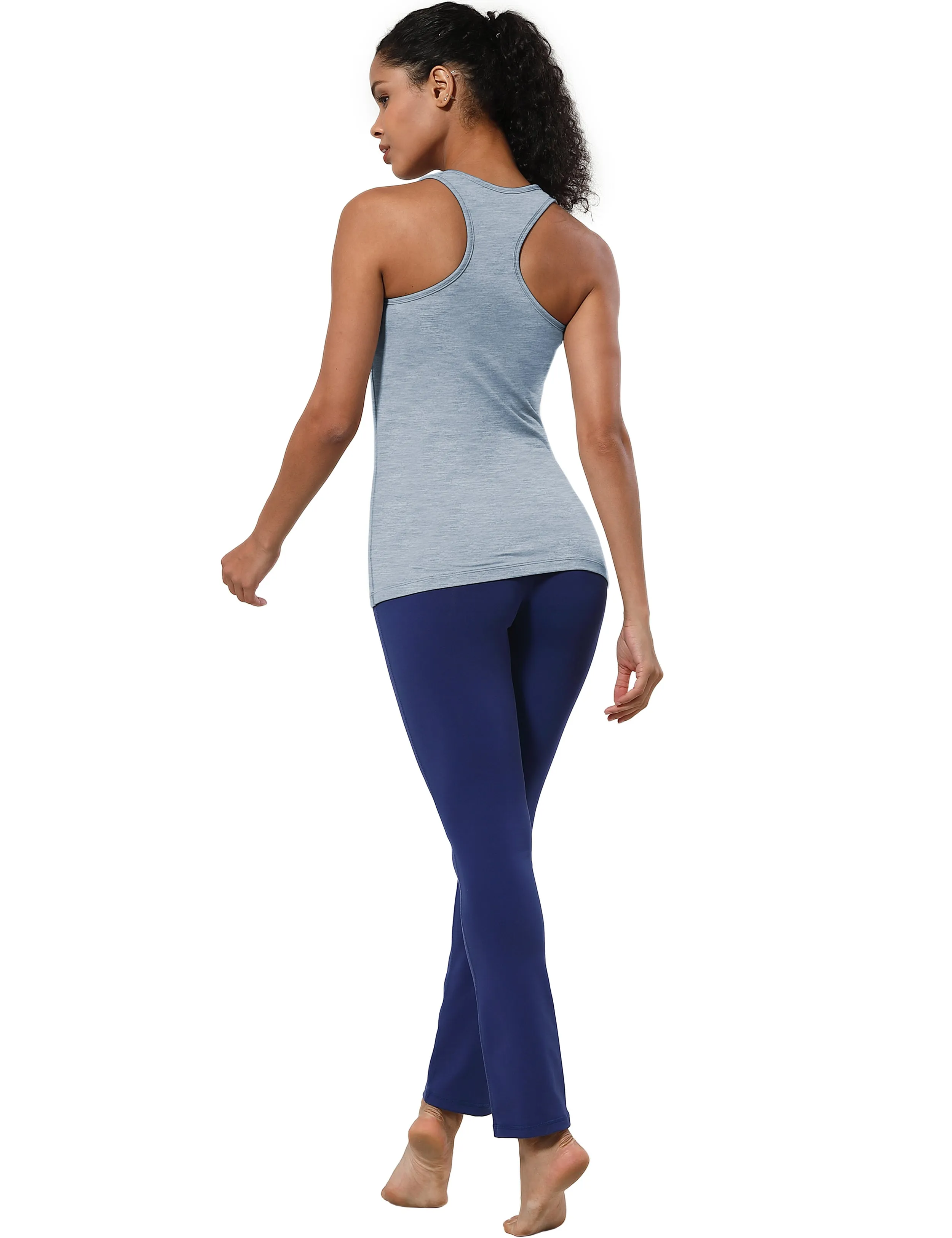 Racerback Athletic Tank Tops heatherblue_Plus Size