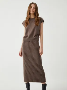 Ribbed Knit Graceful Sweater Dress Set