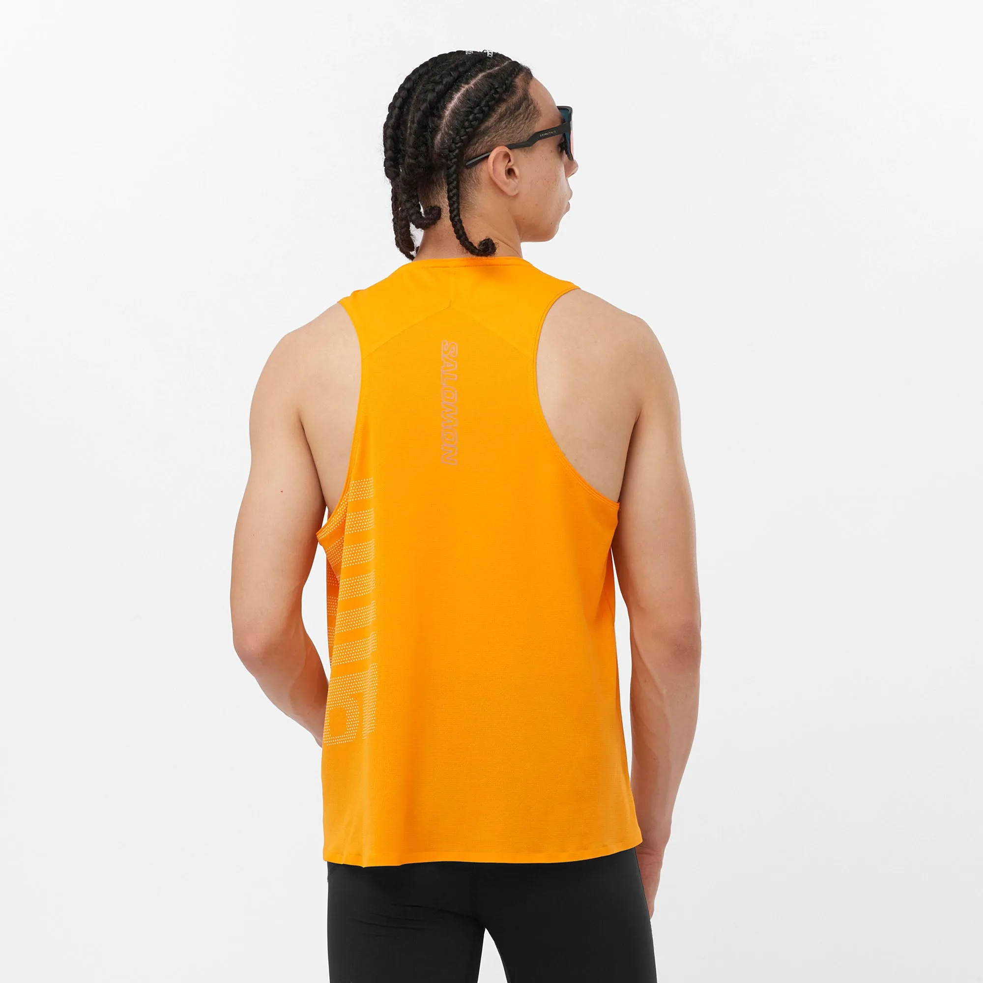 Salomon | Men's Sense Aero GFX Singlet - Zinnia/White