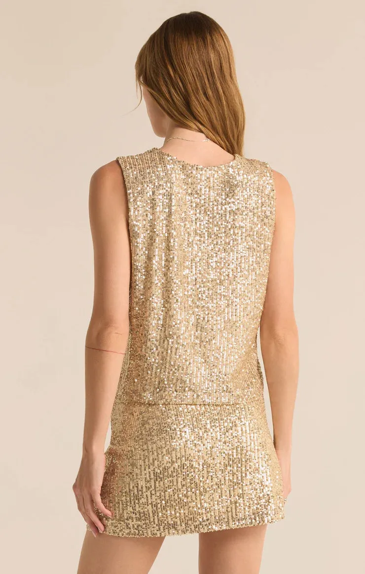 Sloan Sequin Top - Champagne