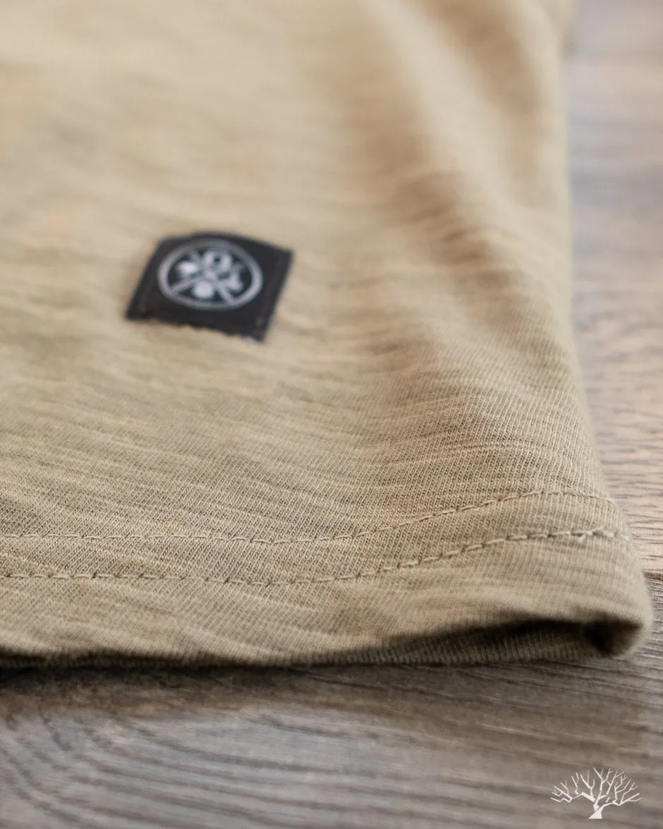 Slub Short-Sleeve Henley - Olive