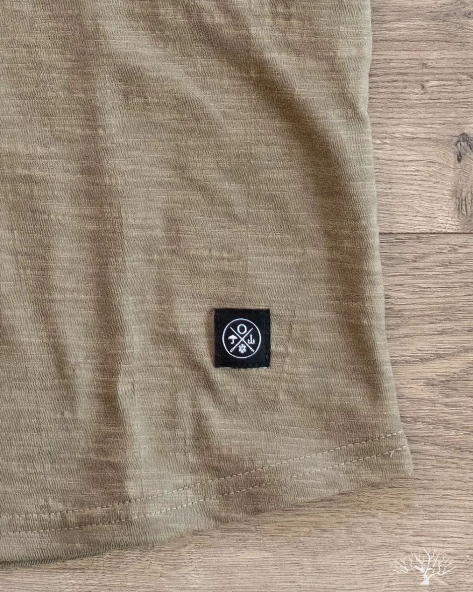 Slub Short-Sleeve Henley - Olive