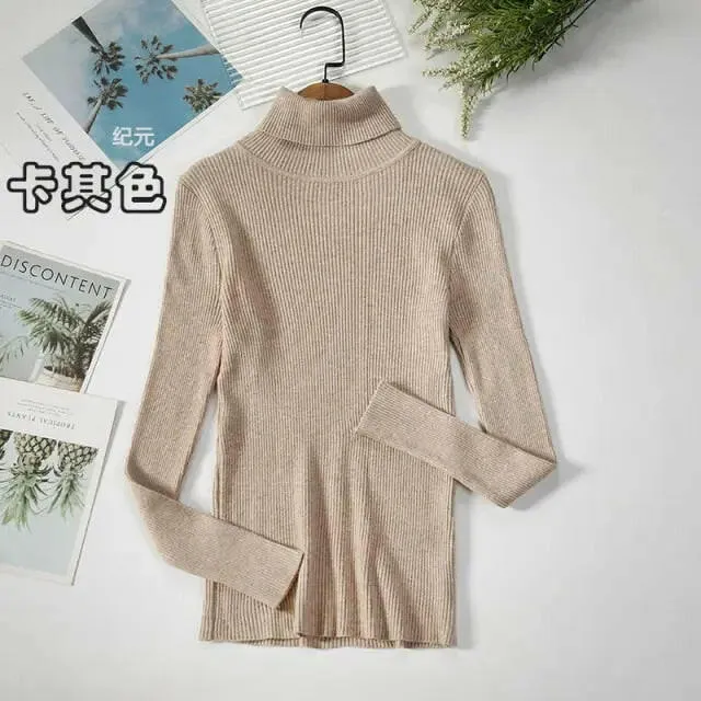 Soft Ribbed Turtleneck Sweater