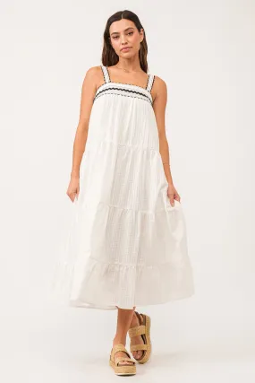 STEVIE RUCHED STRAP DRESS WHITE