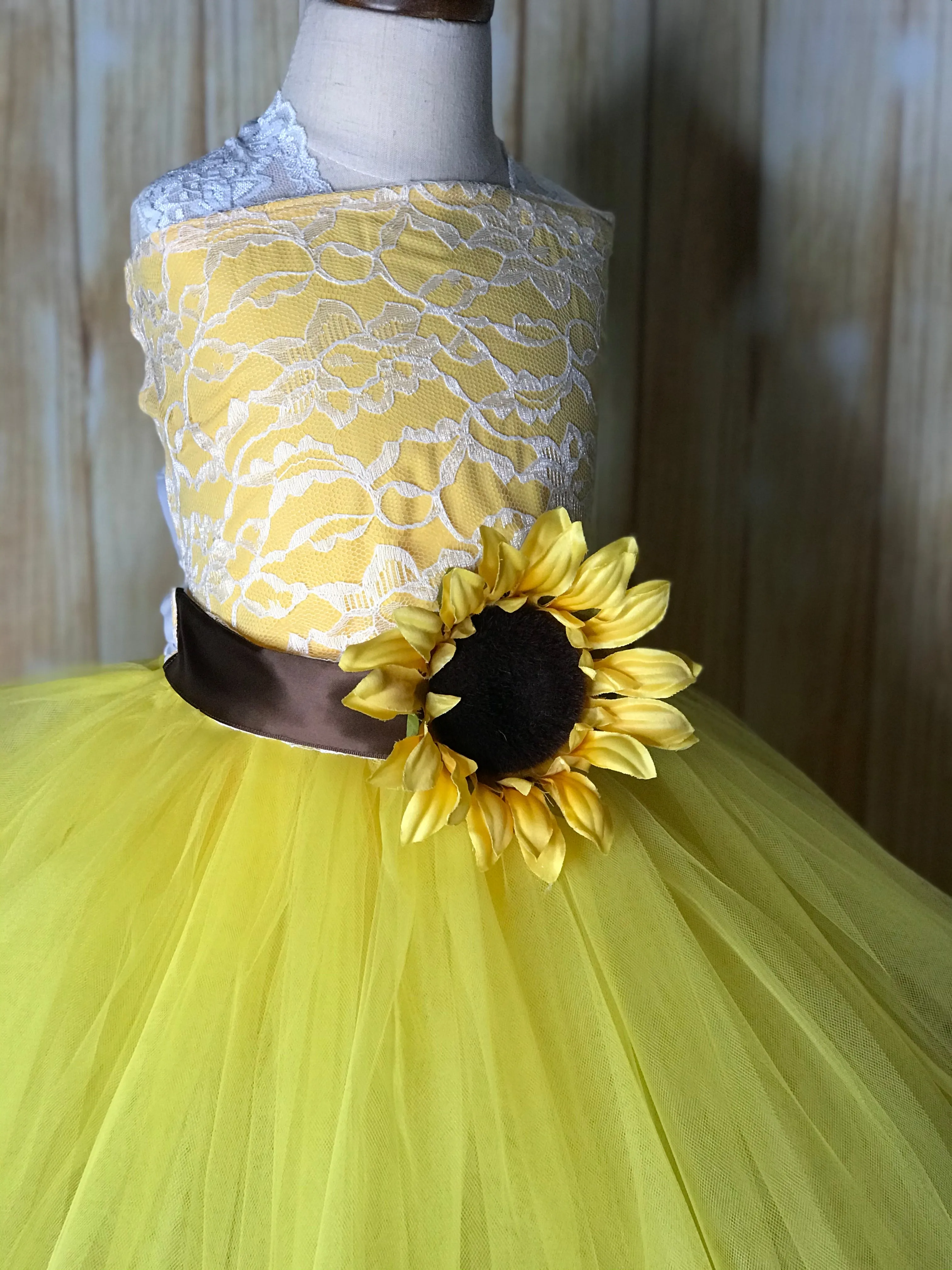 Sunflower Tutu Dress, Sunflower Flower Girl Dress