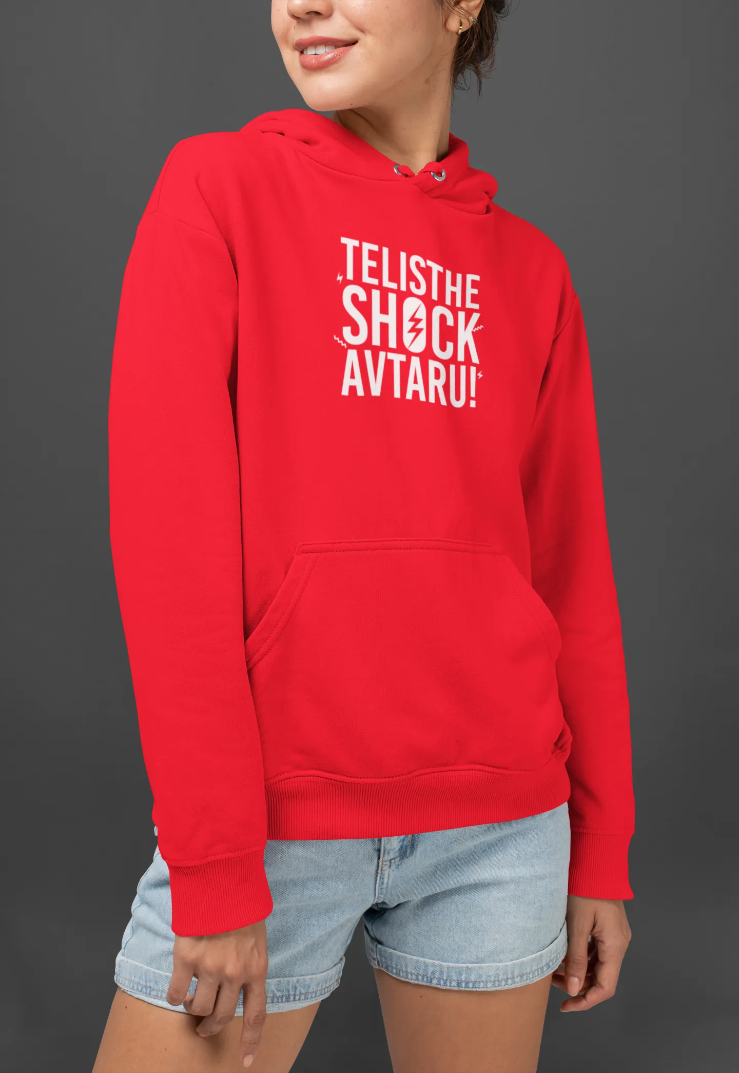 Teliste Shock Avtaru Unisex Hoodie Red